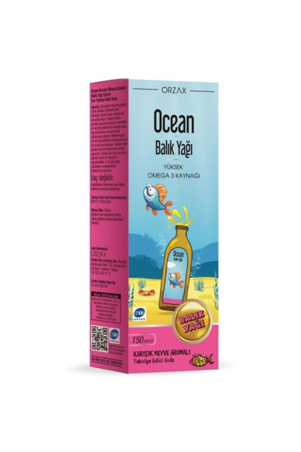 Ocean Omega 3 Şurup Balık Yağı Karışık Meyve 150 Ml