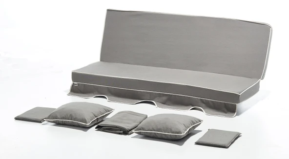 Salıncak Minder Takımı 2 Kişilik (Süngerli) - Açık Gri ürün görseli 1