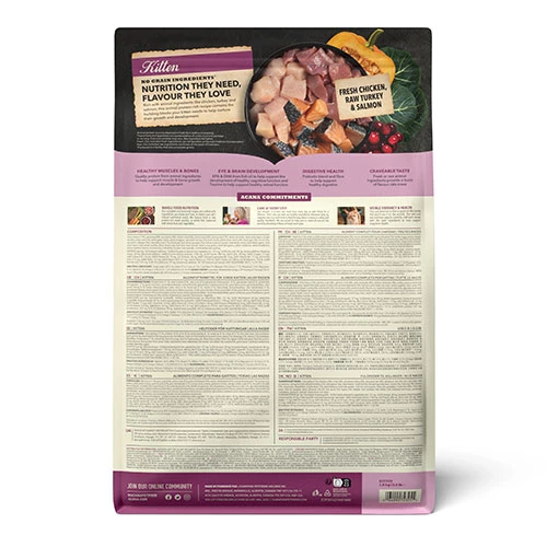 Acana Kitten Tavuklu Hindili ve Somon Balıklı Tahılsız Yavru Kedi Maması 1,8 Kg - Resim 2