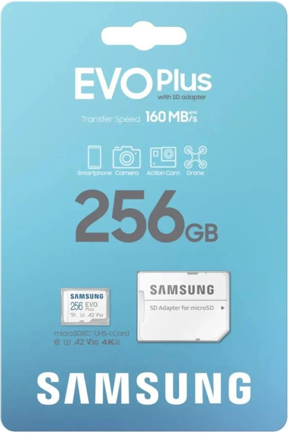 Samsung Evo Plus 256GB MicroSD MB-MC256SA/APC 160 MB/sn Beyaz Hafıza Kartı (Samsung Türkiye Garantili) - 8