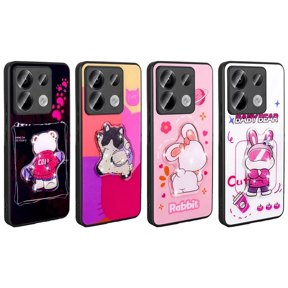 Xiaomi Redmi Note 13 Pro 5G Kılıf Parlayan Kabartmalı İkonik Figürlü Amas Silikon Kılıf - Resim 11