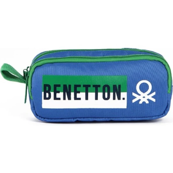 United Colors of Benetton Çift Bölmeli Mavi Kalem Çantası 04277