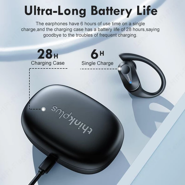 Lenovo ThinkPlus LP75 Kablosuz Şarj Göstergeli Sporcu Bluetooth Kulaklık Beyaz - 2