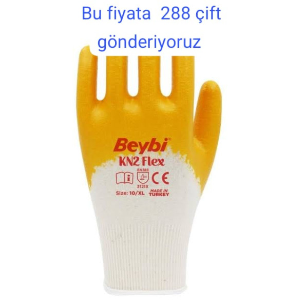 288 ÇİFT BEYBİ KN2,FLEX, TAM NİTRİL ,LİKRALI,İŞ ELDİVENİ