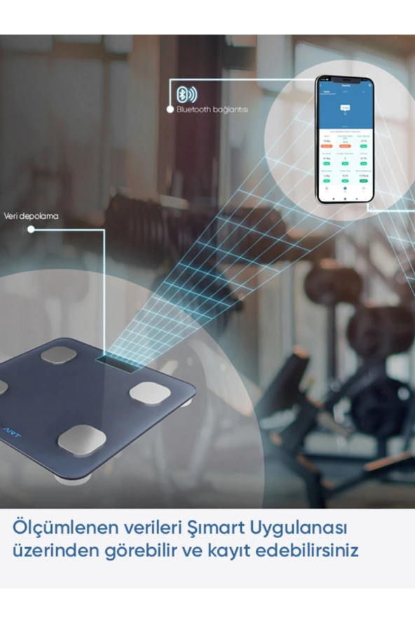 Akıllı Elektronik Tartı Yağ Su Kas Vücut Kitle Endeksi - 3