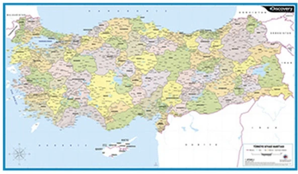 DİSCOVERY DUVAR HARİTASI 60*100 TÜRKİYE SİYASİ *20