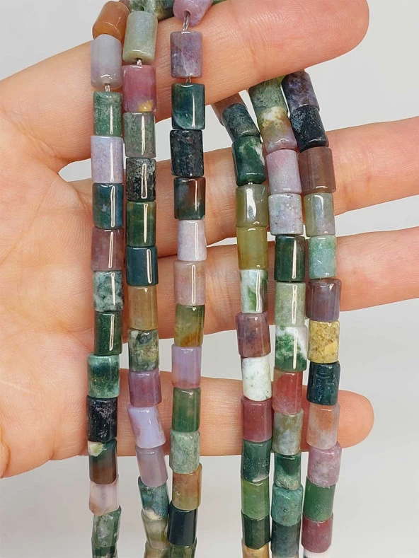 Akik Taşı Silindir Kesim 5.5x7.5mm Dizi (49304)