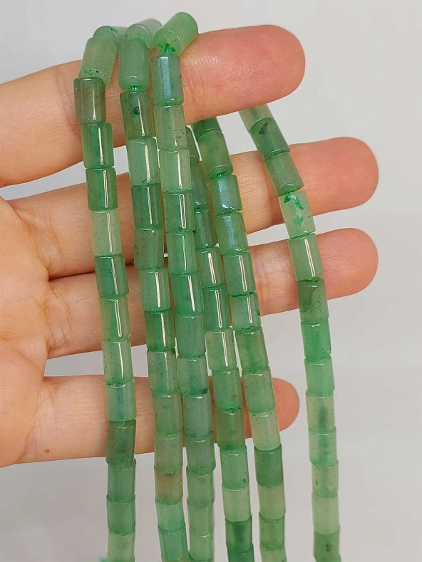 Aventurin Taşı Silindir Kesim 5.5x7.5mm Dizi (49310) ürün görseli