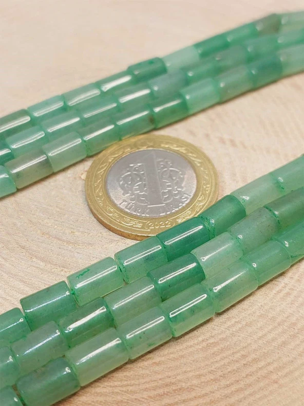 Aventurin Taşı Silindir Kesim 5.5x7.5mm Dizi (49310) - Resim 2