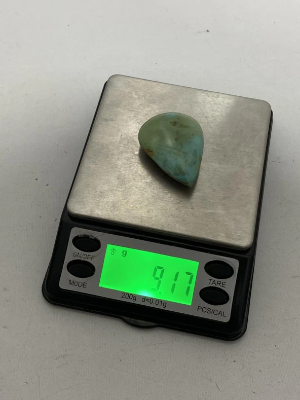 Okyanus Temalı Doğal Kabaşon Firuze Taşı 45 Karat - Turkuaz Taşı 9,1 Gram - 6