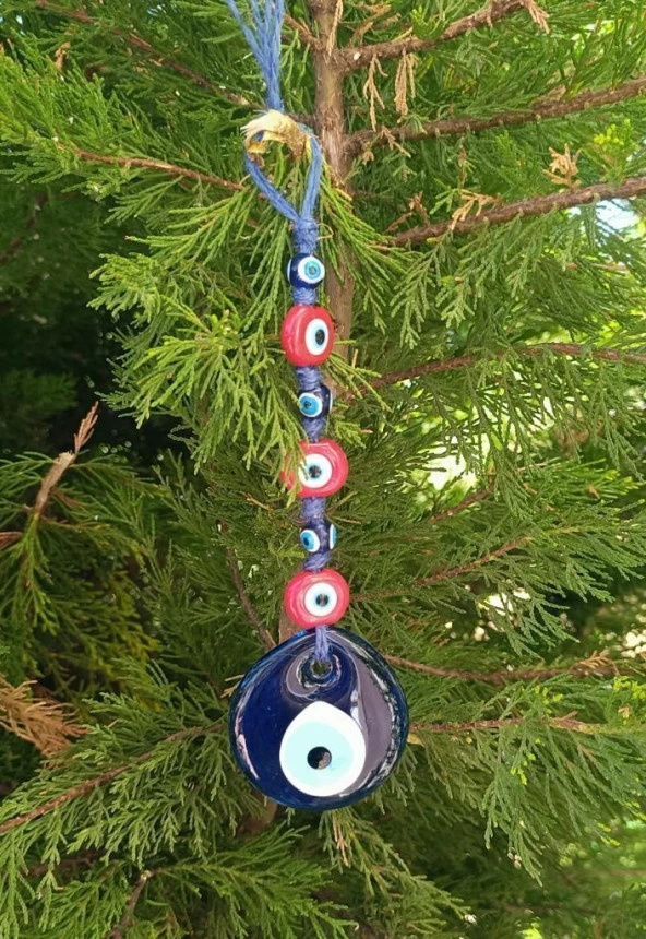 Cam Nazar Kötü Göz Kovucu Hand Made Ağaç Duvar Dekorasyonu Hasır Nazarlık Duvar Ağaç Ev Süsü - 2