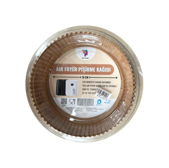 Dolphfin Yağlı Airfryer Fırın Fritöz Tepsi Pişirme Kızartma Kağıdı - Yuvarlak - 16 Cm. - 500 Adet - Resim 3