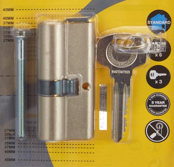 Yale Kilit Göbeği Standart Silindir, Metal, 68 mm / 10-550D-3137-00-0201 650 Serisi Patentli - 4