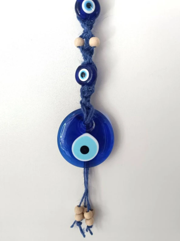 Cam Nazar Kötü Göz Kovucu Hand Made Ağaç Duvar Dekorasyonu Hasır Nazarlık Duvar Ağaç Ev Süsü - 3