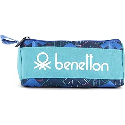 United Colors of Benetton Tek Bölmeli  Mavi Yön Desenli Kalem Çantası 03728 - 2