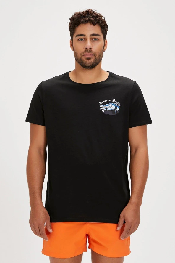 Bad Bear Dustin Baskılı Erkek Tişört 24.01.07.033 Siyah - Resim 4