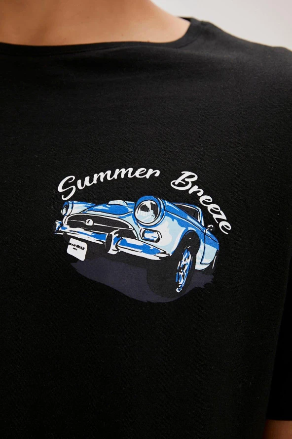 Bad Bear Dustin Baskılı Erkek Tişört 24.01.07.033 Siyah - Resim 5