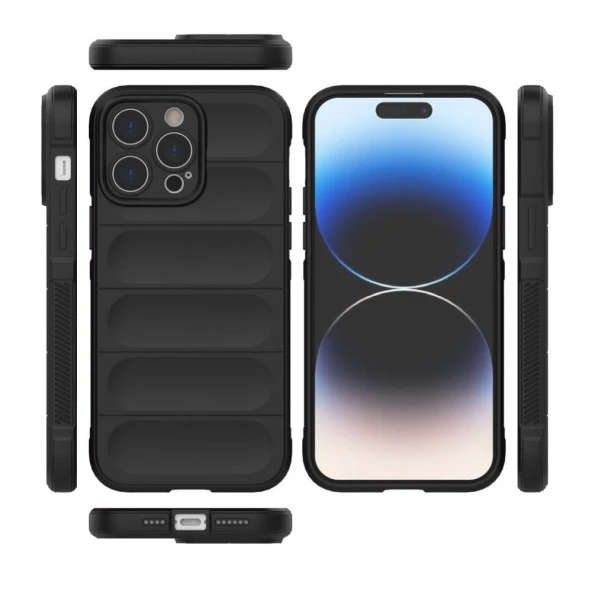 Newface iPhone 15 Pro Max Uyumlu TPU Fiber Karışımı Darbe Emici Premium Kılıf - 5