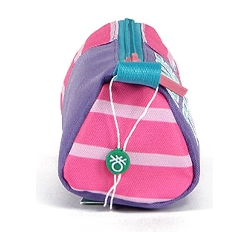 United Colors of Benetton Tek Bölmeli  Pembe Çizgili Kalem Çantası 03756 - 4