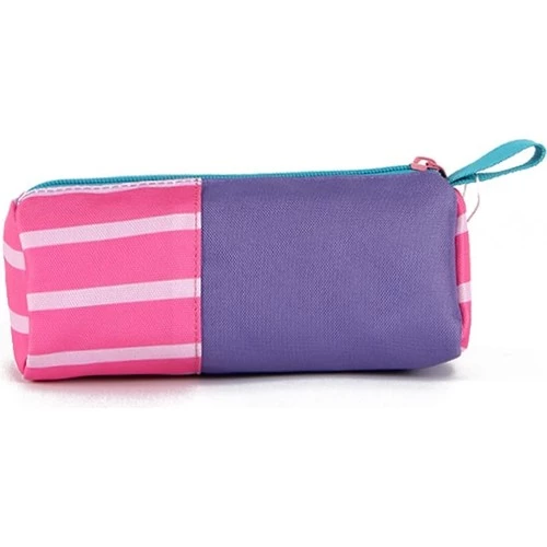 United Colors of Benetton Tek Bölmeli  Pembe Çizgili Kalem Çantası 03756 - 3
