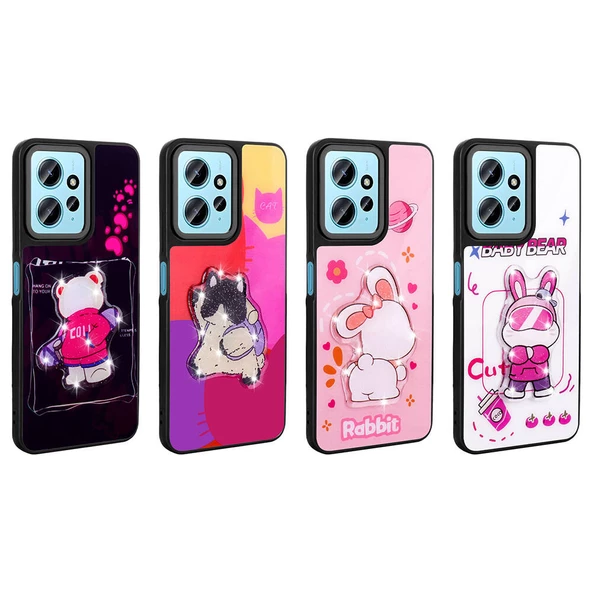 Xiaomi Redmi Note 12 4G Kılıf Parlayan Kabartmalı İkonik Figürlü Amas Silikon Kılıf - Resim 11