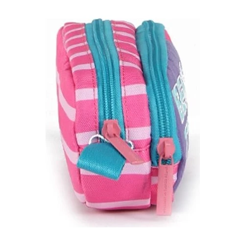 United Colors of Benetton Çift Bölmeli Pembe Çizgili Kalem Çantası 03755 - 3