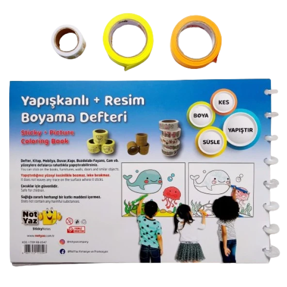 25x35 resim defteri boyama seti (önce boya sonra yapıştır ) 20 yapraklı + 12 renk kuru boya - 2