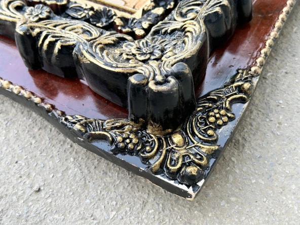 Çay Partisi Adlı İran Tebriz Halı Tablo 95x74cm - Duvar Halı Kilim Tablo - 6