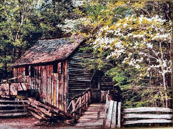 Ormandaki Kulübe Adlı İran Tebriz Halı Tablo 95x75cm - Duvar Halı Kilim Tablo - 2