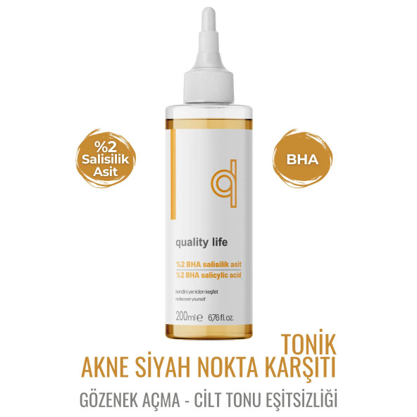 Salisilik Asit Tonik - Gözenek Sıkılaştırıcı Sivilce ve Akne Karşıtı Siyah Nokta Temizleme 200 ML