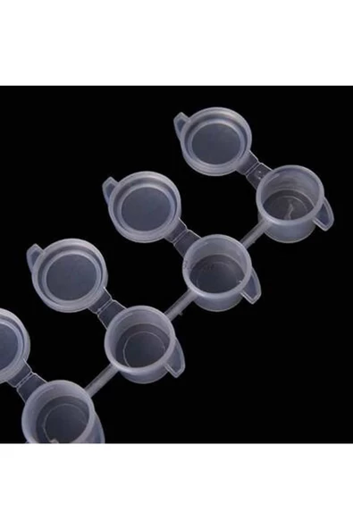 10 Adet Boş Şerit Boya Kapları 4 ml Plastik 6'lı Kapaklı-boyama Etkinlikleri Için Boya Saklama - 5