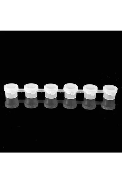 10 Adet Boş Şerit Boya Kapları 4 ml Plastik 6'lı Kapaklı-boyama Etkinlikleri Için Boya Saklama - 2