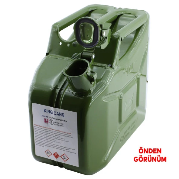 Metal Dayanıklı Araç Benzin Akaryakıt Mazot Taşıma Doldurma Depolama Bidon Bidonu 10 LT - 2