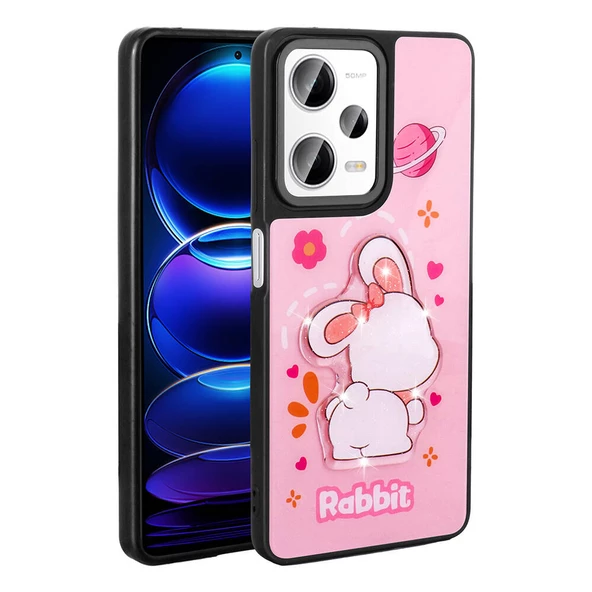Xiaomi Redmi Note 12 Pro Plus 5G Kılıf Parlayan Kabartmalı İkonik Figürlü Amas Silikon Kılıf - Resim 7