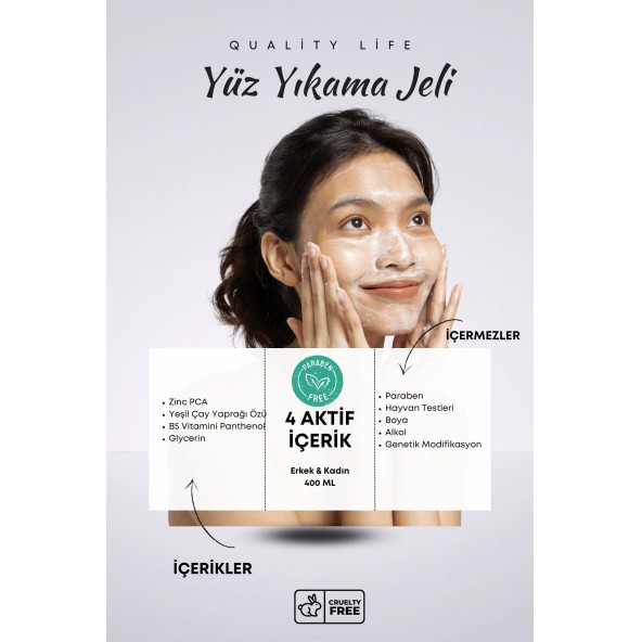 Yüz Yıkama Jeli 400 ML Yağlı Karma Ciltler İçin  Siyah Nokta   Makyaj Temizleme - 2