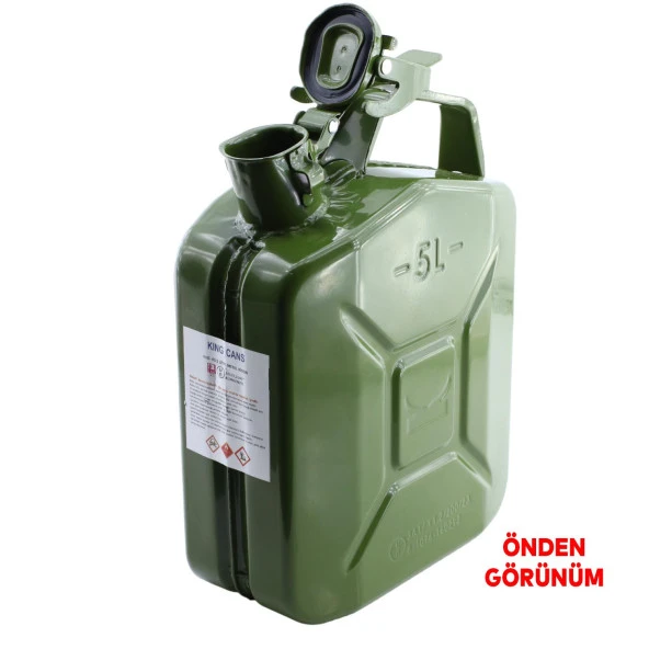 Metal Dayanıklı Araç Benzin Akaryakıt Mazot Taşıma Doldurma Depolama Bidon Bidonu 5 LT - 2