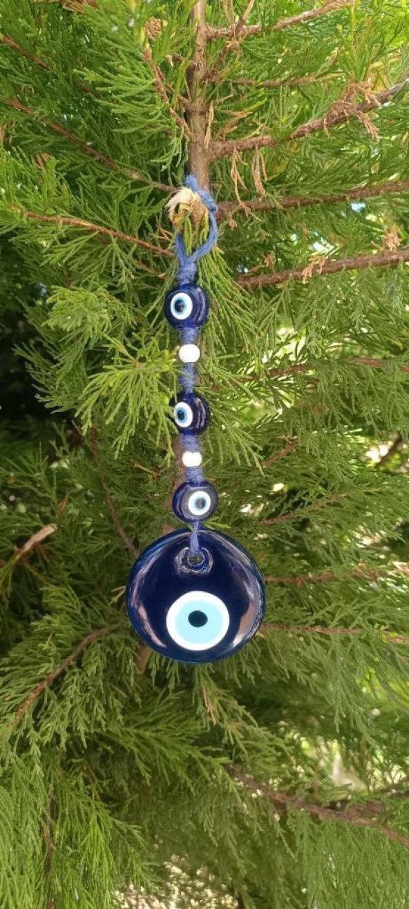 Cam Nazar Kötü Göz Kovucu Hand Made Ağaç Duvar Dekorasyonu Hasır Nazarlık Duvar Ağaç Ev Süsü - 2