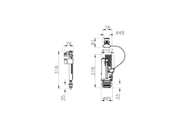 VitrA 330B2010 Çift Kademeli İç Takım (3/6Lt)