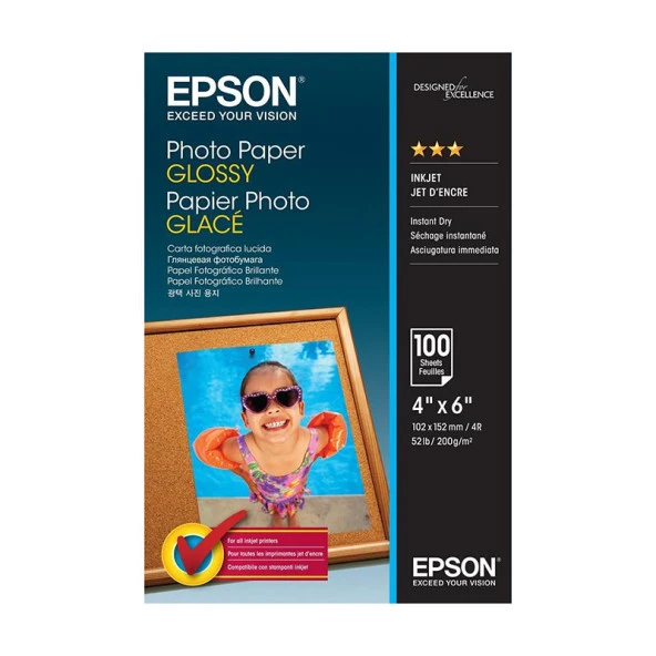 Epson Fotoğraf Kağıdı 10x15 200Gram 100'lü  C13S042548