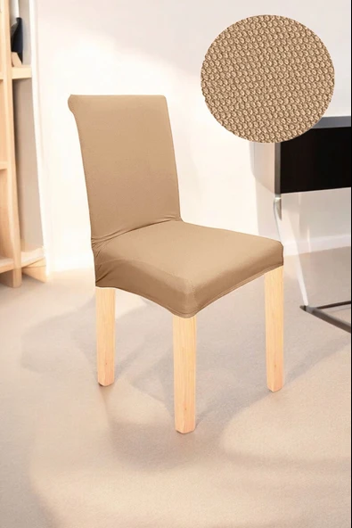 Spandex Mikro Petek Kumaş Likralı Lastikli Tüylenmez 6'lı Sandalye Kılıfı Kaliteli Sandalye Örtüsü - Resim 2