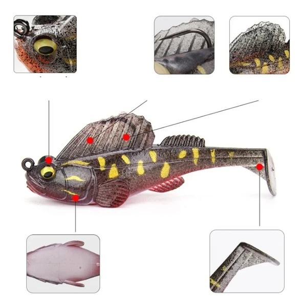 Captain 3069 Jumping Soft 7.5cm 14gr Levrek Silikonu Suni Yem - Resim 6