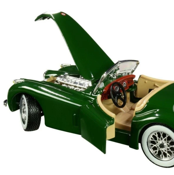 Bburago Jaguar XK 120 Roadser (1951) Yeşil 1:24 Model Araba - Resim 5