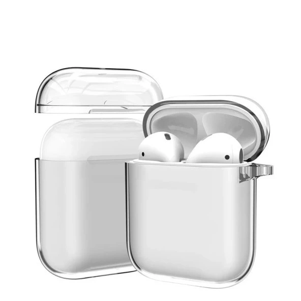Newface  Airpods 1. Nesil / 2. Nesil Uyumlu Sert İnce Premium Şeffaf Kılıf