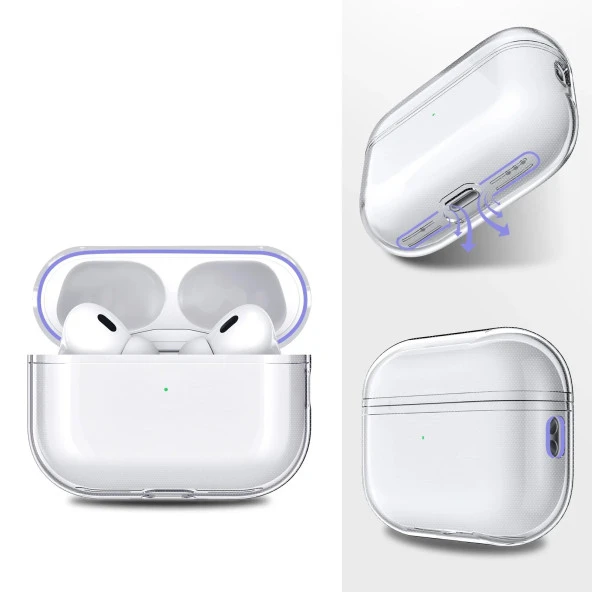 Newface  Airpods 1. Nesil / 2. Nesil Uyumlu Sert İnce Premium Şeffaf Kılıf - 4