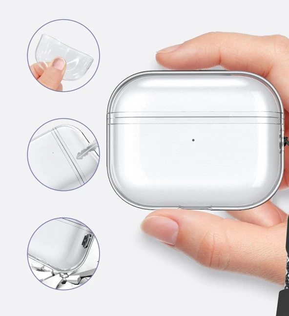 Newface  Airpods 1. Nesil / 2. Nesil Uyumlu Sert İnce Premium Şeffaf Kılıf - 7