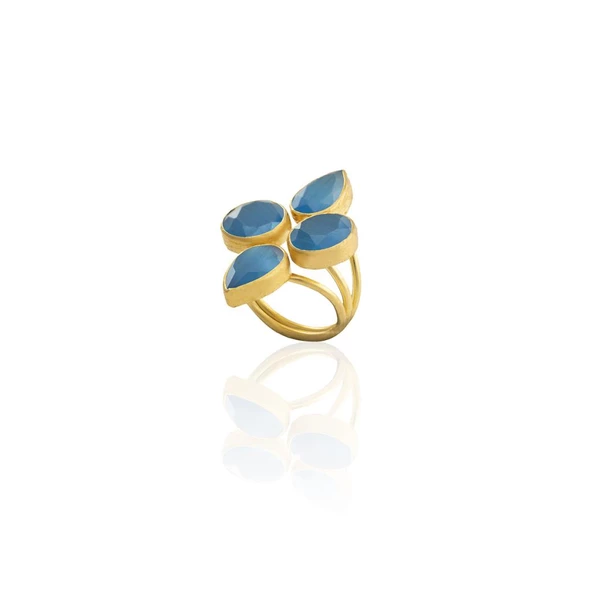 Kadir Jewellery 22 Ayar Altın Kaplama Zirkon Taşlı Kadın Vintage Yüzük - 9