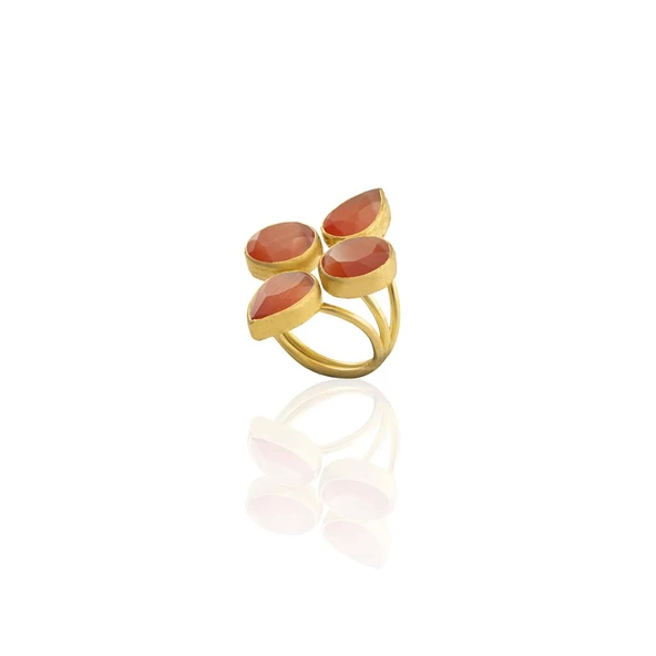 Kadir Jewellery 22 Ayar Altın Kaplama Zirkon Taşlı Kadın Vintage Yüzük - 7