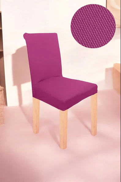 Spandex Mikro Petek Kumaş Likralı Lastikli Tüylenmez 6'lı Sandalye Kılıfı Kaliteli Sandalye Örtüsü - 2