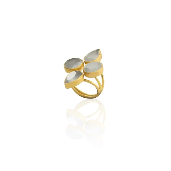 Kadir Jewellery 22 Ayar Altın Kaplama Zirkon Taşlı Kadın Vintage Yüzük - 5