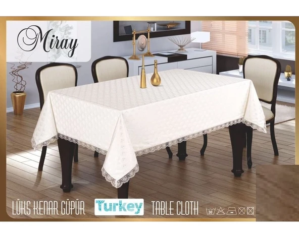 Leke Tutmaz Fransız Güpürlü KDK Dertsiz Masa Örtüsü (155x215) - 3